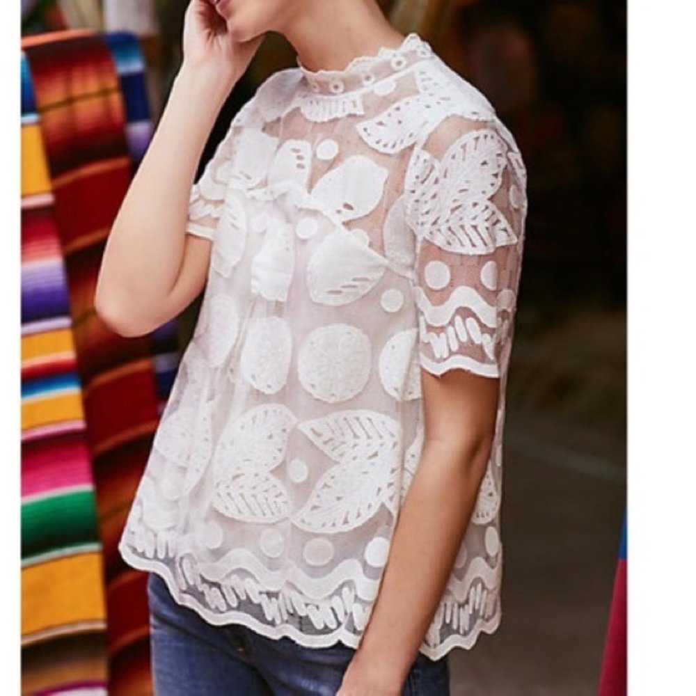 HD in Paris | White Lily Lace Lemon Blouse | 2 - Picture 7 of 12